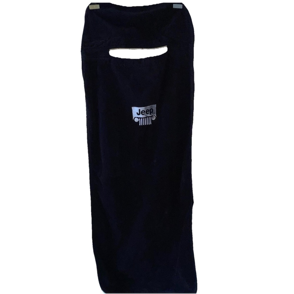 Jeep Black Terry Cloth Seat Cover Protector Drapes Over Headrest